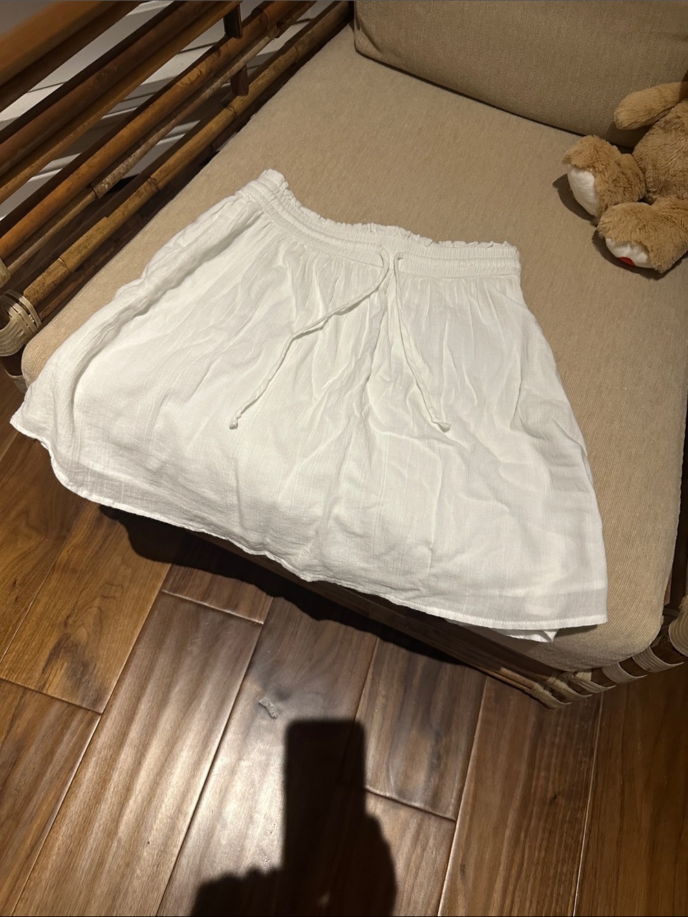 Abound White Mini Skirt with Drawstring Waist